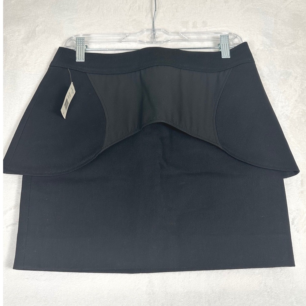 Vera Wang Collection Designer Skirt Black Size 2 Peplum Overlay Architectural - Picture 4 of 12